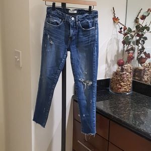 Moussy Distressed Blue Skinny Jeans